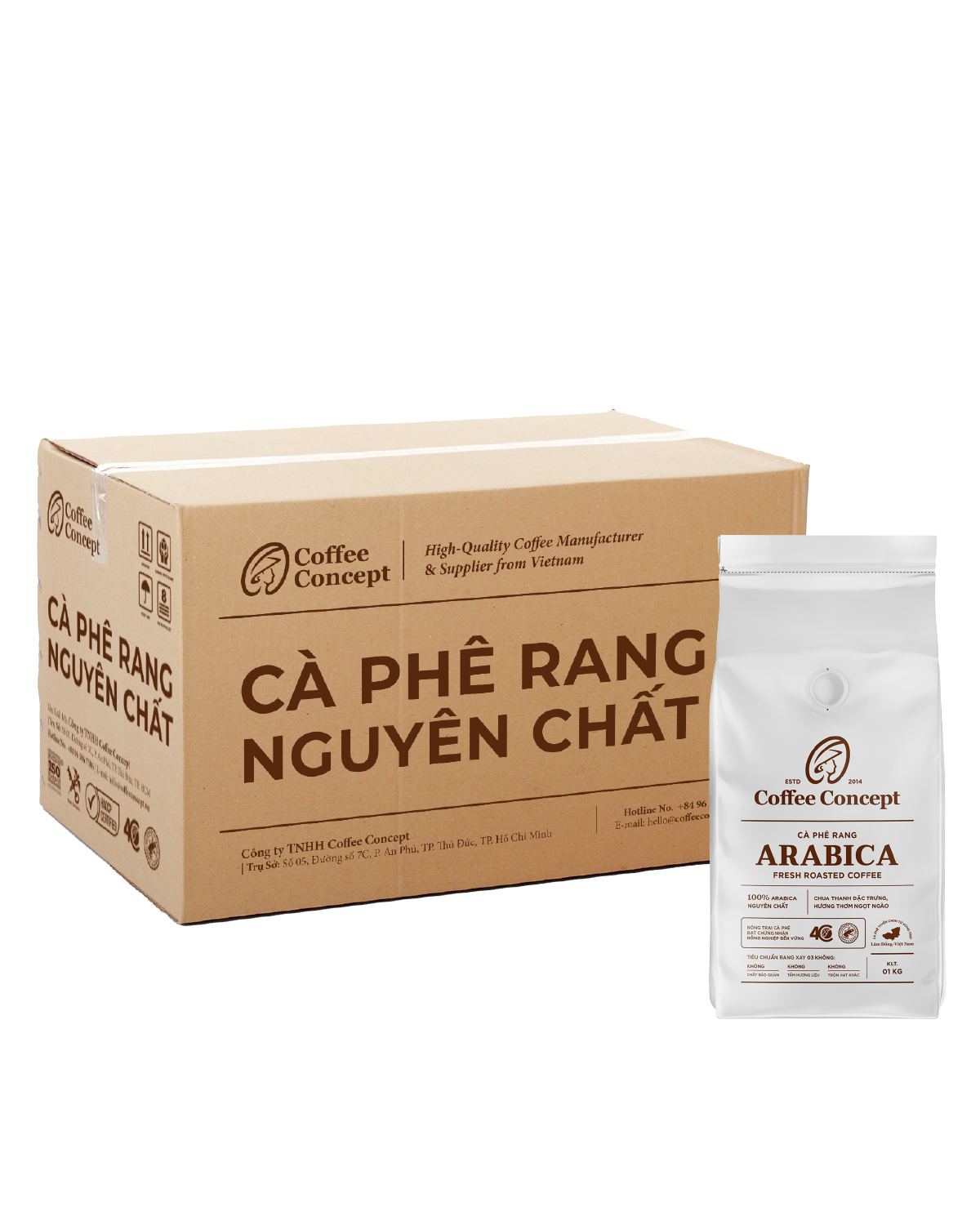 Cà phê rang ROBUSTA gói 1000G (dùng cho kinh doanh)